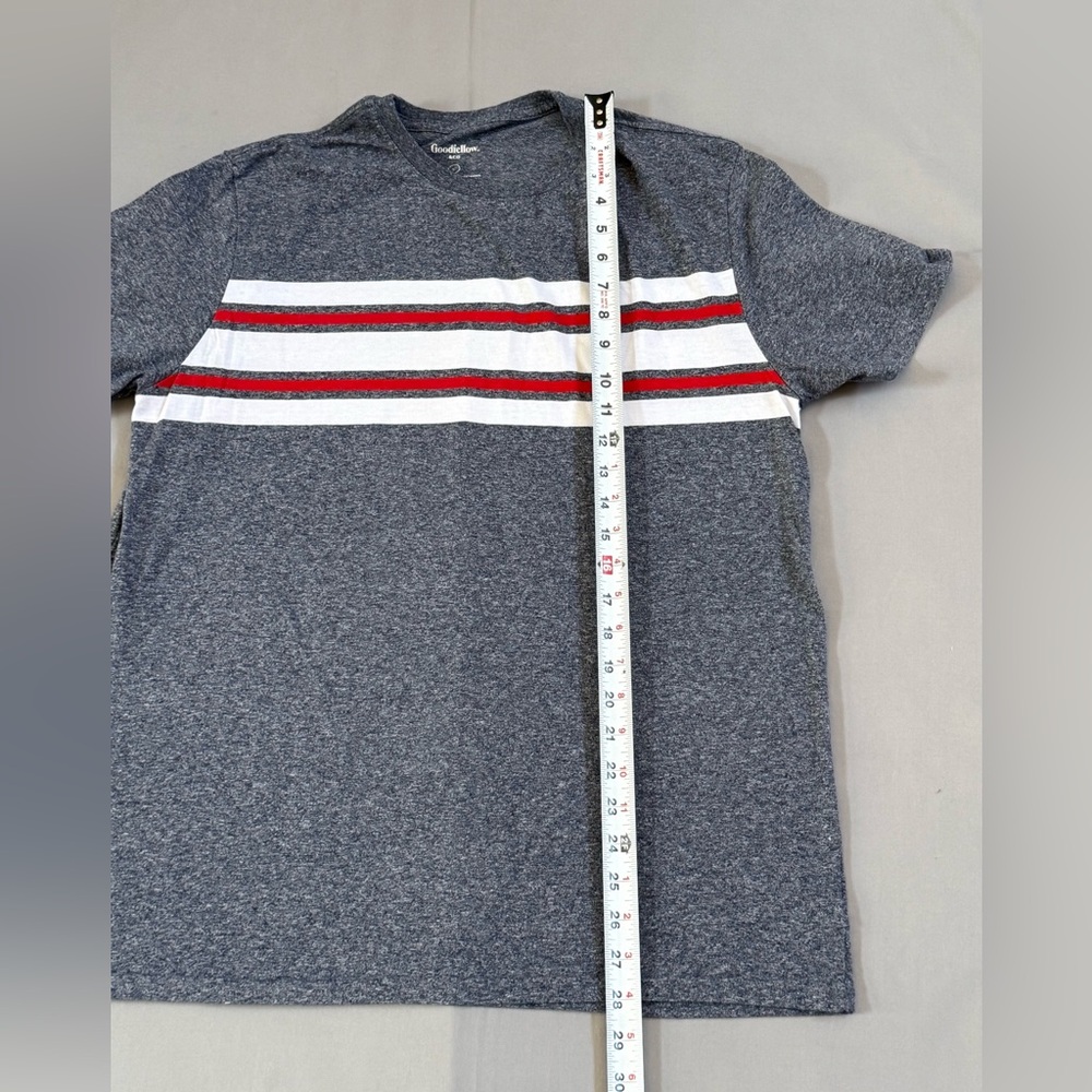 Goodfellow & Co Charcoal Tee with Red and White Stripes - Picture 5 of 5